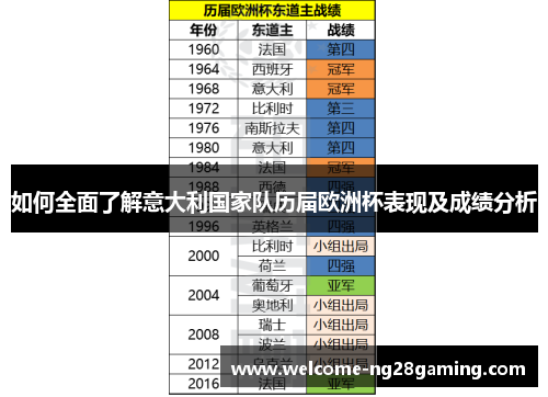 如何全面了解意大利国家队历届欧洲杯表现及成绩分析